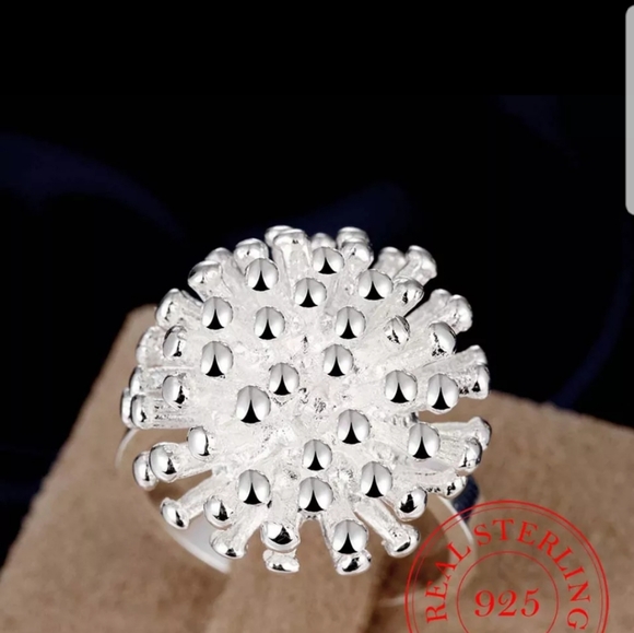 925 Sterling silver vintage fireworks silver ring - Picture 2 of 9